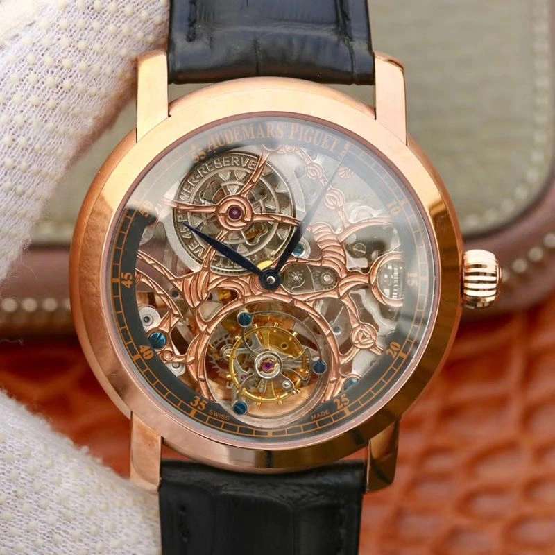 Audemars Piguet JULES 26357PT.ZZ.D028CR.01 1:1 Best Edition Replica Watch Swiss Tourbillon Black Leather Strap
